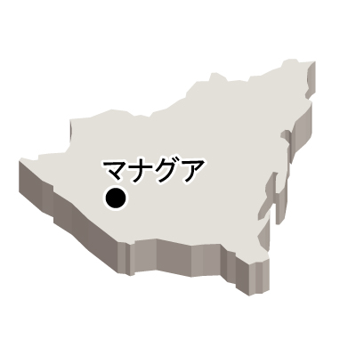 ニカラグア共和国無料フリーイラスト｜首都名・立体(白)